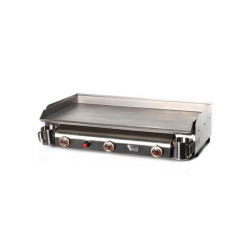 PLANCHA GAZ 3 FEUX TRIO TOUT INOX